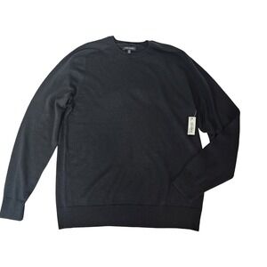 Paris Sunday Mens Black 100% Wool Crewneck Pullover Sweater Size Medium NWT